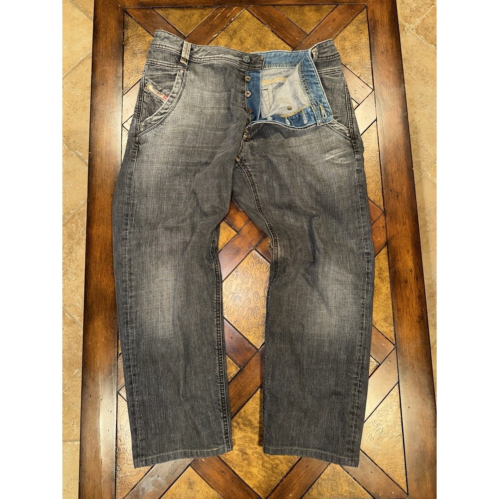 Vintage Diesel Pike Straight Leg Button Fly Jeans Mens 36x27 Gray Grunge Y2K